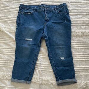 Studio by d & co. Plus Size Petite Casual Blue Denim distressed Jeans Size 22WP